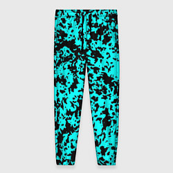 Женские брюки Пятнистый яркий чёрно-голубой