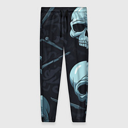 Брюки женские Черепа и ножи, цвет: 3D-принт