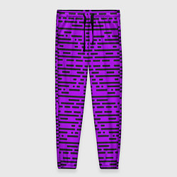 Брюки женские Чёрные полосы на фиолетовом фоне, цвет: 3D-принт