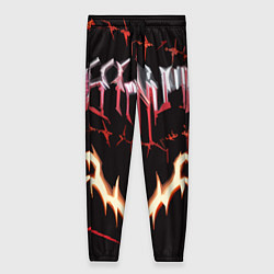 Брюки женские Агрессивные красные линии на чёрном фоне, цвет: 3D-принт