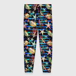Брюки женские Морская жизнь под водой паттерн, цвет: 3D-принт