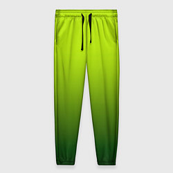 Женские брюки Яркий зеленый градиентный комбинированный узор