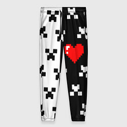 Женские брюки Minecraft pattern love