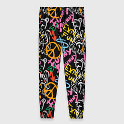 Женские брюки Funny bunny color graffiti pattern