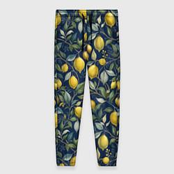 Женские брюки Лимоны на ветках паттерн