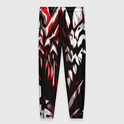 Женские брюки White and red abstraction on a black background