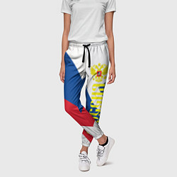 Брюки женские Флаг России, паттерн, цвет: 3D-принт — фото 2