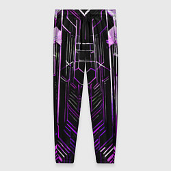 Женские брюки Purple lines on a black background