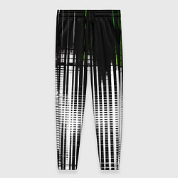 Женские брюки Зелёно-чёрный гранж на белом фоне