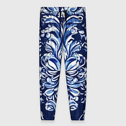 Брюки женские Гжель русский орнамент королевский синий, цвет: 3D-принт
