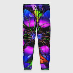 Женские брюки Неоновая психоделика лепестки
