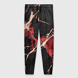 Брюки женские Красно-черная потертая текстура, цвет: 3D-принт