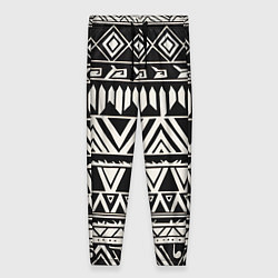 Женские брюки Черно белый орнамент в этническом стиле