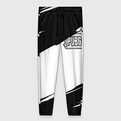 Брюки женские PUBG черно белые краски, цвет: 3D-принт
