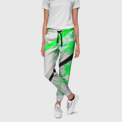 Брюки женские Color white light green, цвет: 3D-принт — фото 2
