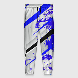 Брюки женские Color white blue, цвет: 3D-принт