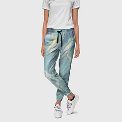 Брюки женские Холодный голубой абстракция, цвет: 3D-принт — фото 2
