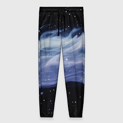 Брюки женские Синяя волна в космосе - текстура, цвет: 3D-принт