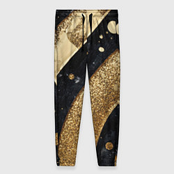 Брюки женские Выпуклая золотая текстура на черном, цвет: 3D-принт