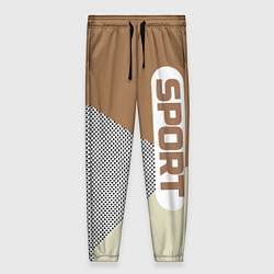 Брюки женские Sport светло-коричневый, цвет: 3D-принт