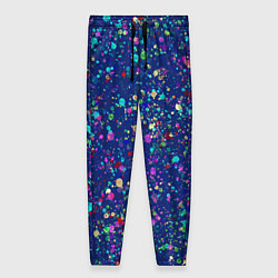 Женские брюки Синий с разноцветными брызгами