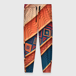 Брюки женские Геометрия в солнечных тонах, цвет: 3D-принт