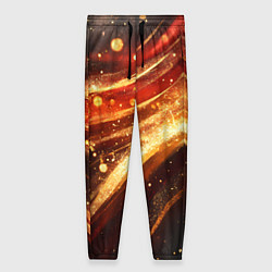Брюки женские Красно-золотая текстура на черном, цвет: 3D-принт