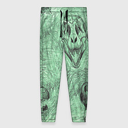 Брюки женские Черепа динозавров - эскиз, цвет: 3D-принт