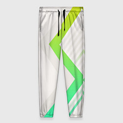 Брюки женские Color white line green, цвет: 3D-принт