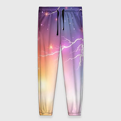 Женские брюки Магический фон с молниями и звездами