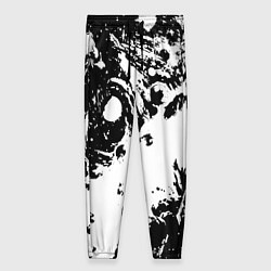 Брюки женские Белый с чёрной абстракцией, цвет: 3D-принт