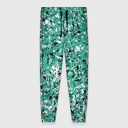 Брюки женские Бирюзовый с чёрно-белыми пятнами, цвет: 3D-принт