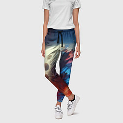 Брюки женские Разрыв космического тела - нейроарт, цвет: 3D-принт — фото 2