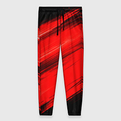 Брюки женские Красные мазги краски на черном, цвет: 3D-принт