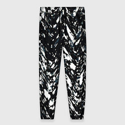 Брюки женские Искажённый пёстрый чёрно-белый, цвет: 3D-принт
