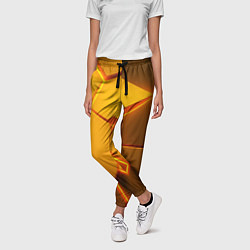 Брюки женские Желтые неоновые соты - текстура, цвет: 3D-принт — фото 2