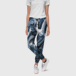 Брюки женские Тёмно-синий искажённая абстракция, цвет: 3D-принт — фото 2