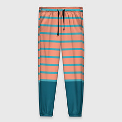 Брюки женские Полосатый мандариновый морской рассвет, цвет: 3D-принт