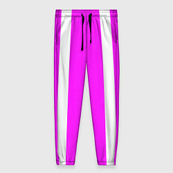 Брюки женские Color white pink stripes, цвет: 3D-принт