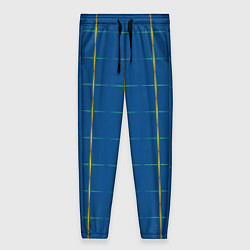 Брюки женские Color blue yellow cross, цвет: 3D-принт