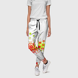 Брюки женские Узорчатые разводы на белом, цвет: 3D-принт — фото 2