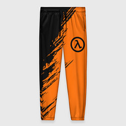 Брюки женские Half Life - black and orange, цвет: 3D-принт