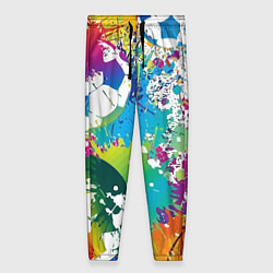 Брюки женские Краски футбола, цвет: 3D-принт