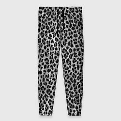 Брюки женские Леопардовый серый с чёрными пятнами, цвет: 3D-принт