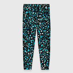 Брюки женские Голубые неоновые крапинки, цвет: 3D-принт