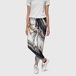 Брюки женские Текстура жемчужный мрамор, цвет: 3D-принт — фото 2