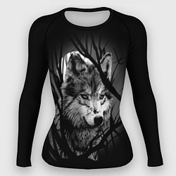 Рашгард женский Серый волк, цвет: 3D-принт