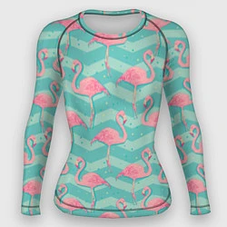 Рашгард женский Flamingo Pattern, цвет: 3D-принт