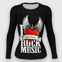 Рашгард женский I Love Rock Music, цвет: 3D-принт