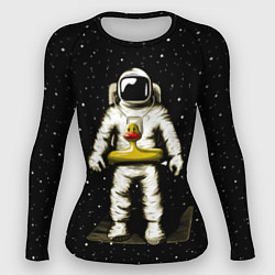 Рашгард женский Космонавт с уточкой, цвет: 3D-принт